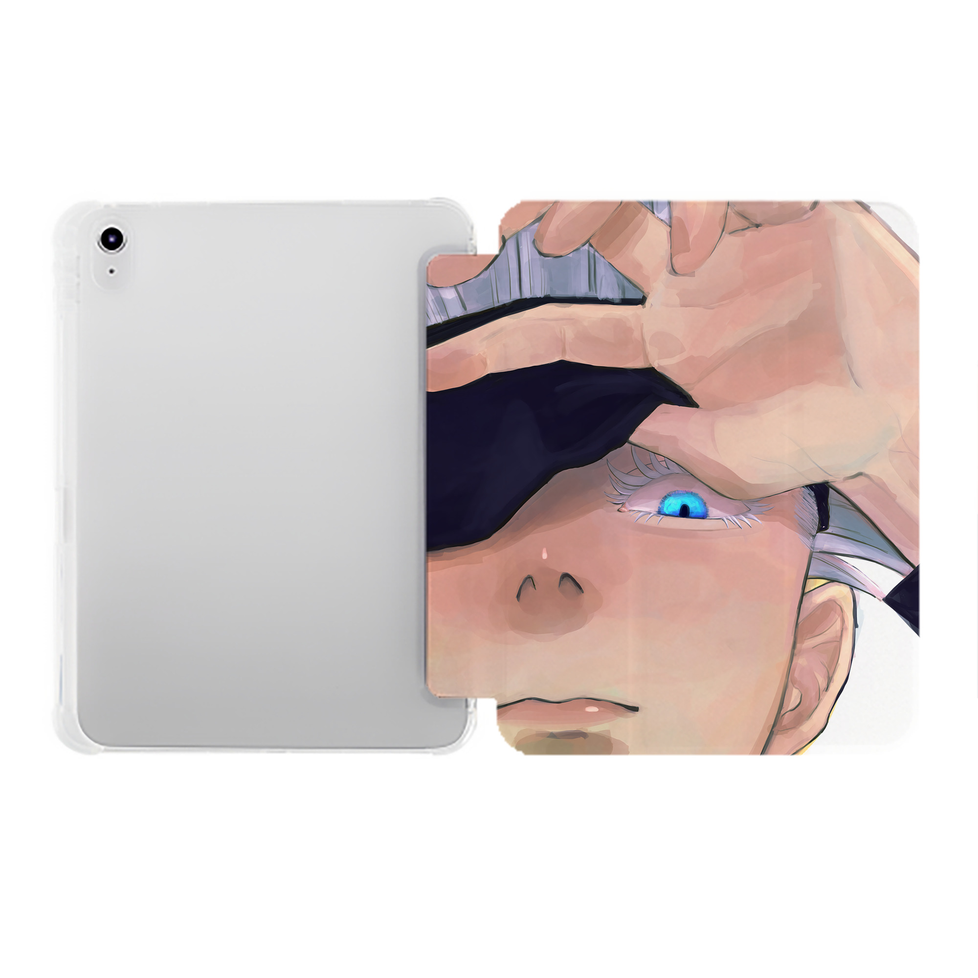 （画像用） 呪術廻戦 Jujutsu Kaisen IPad ケース ペン収納付き 三つ折りスタンド PUレザー×シリコン 対応機種9.5/10.5/10.9インチ